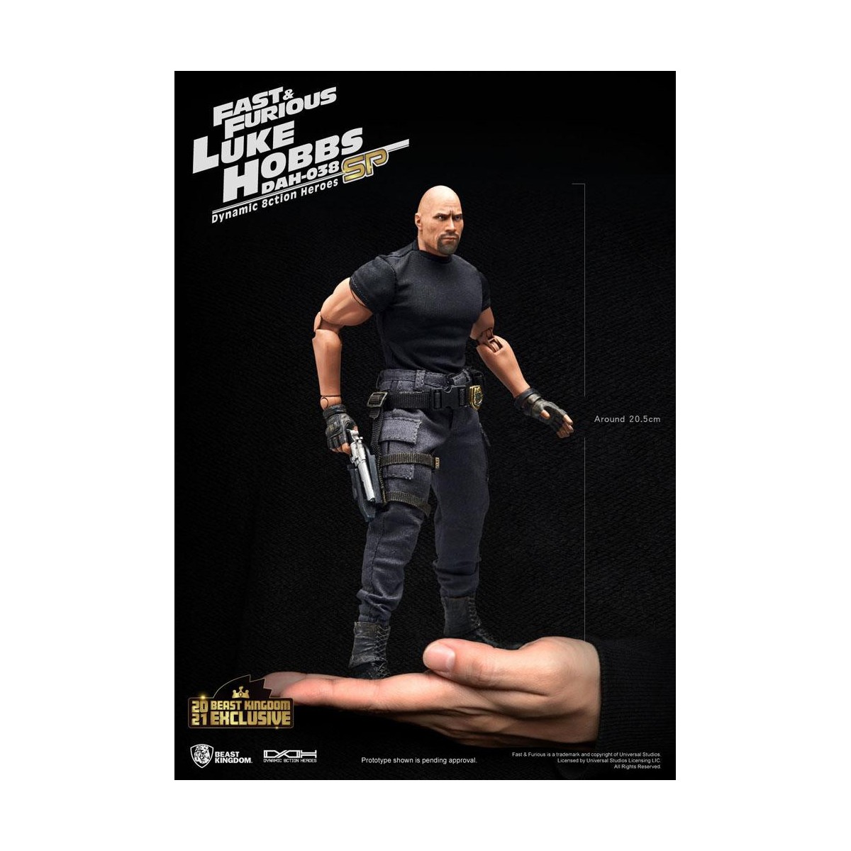 Beast Kingdom - Fast & Furious - Luke Hobbs Edición Limitada - Figura Héroes de Acción Dinámica 1/9