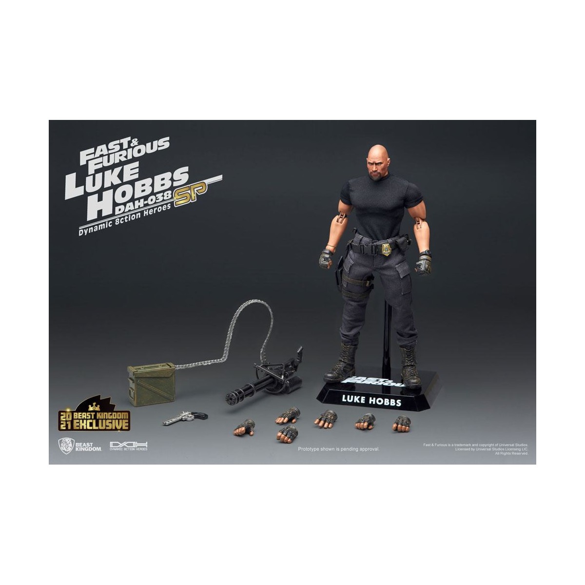 Beast Kingdom - Fast & Furious - Luke Hobbs Edición Limitada - Figura Héroes de Acción Dinámica 1/9