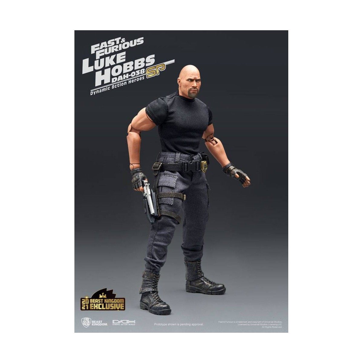 Beast Kingdom - Fast & Furious - Luke Hobbs Edición Limitada - Figura Héroes de Acción Dinámica 1/9