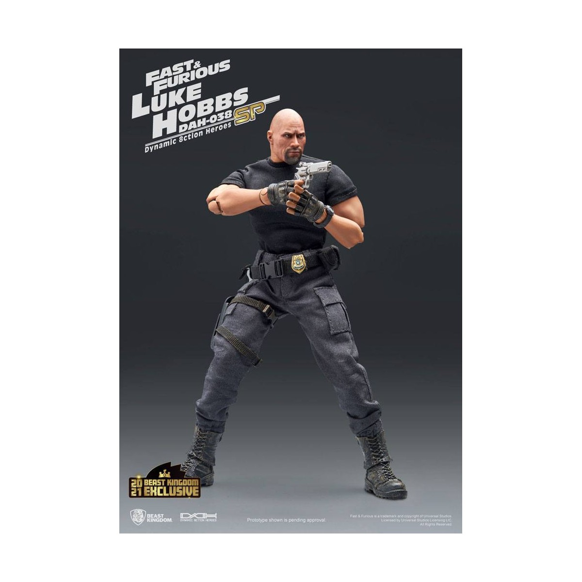 Beast Kingdom - Fast & Furious - Luke Hobbs Edición Limitada - Figura Héroes de Acción Dinámica 1/9
