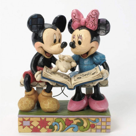 Enesco Disney Traditions - Mickey y Minnie hojeando un libro