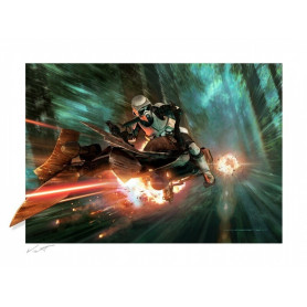 Impresión de la Guerra de las Galaxias - Persecución en Endor - 46 x 61 cm sin marco - El Retorno del Jedi