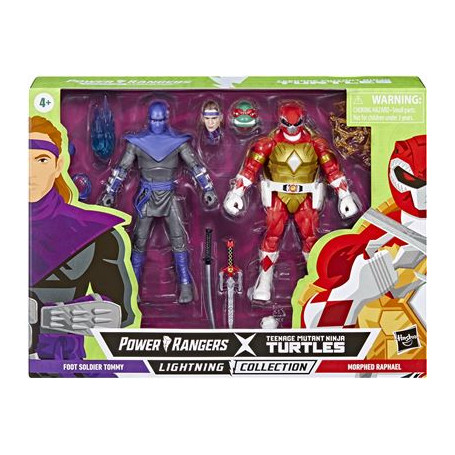 Hasbro - RAPHAEL Y SOLDADO DE PIE TOMMY 2-Pack - Colección Lightning Power Rangers