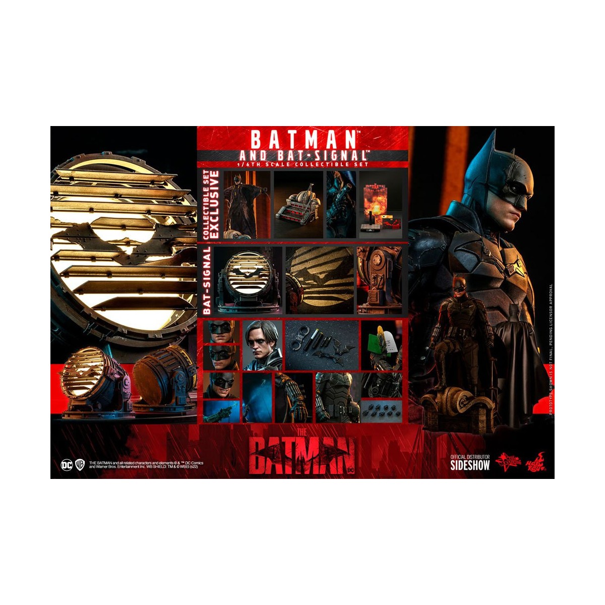 Hot toys - LA OBRA MAESTRA DE LA PELÍCULA BATMAN Y BAT-SIGNAL 1/6