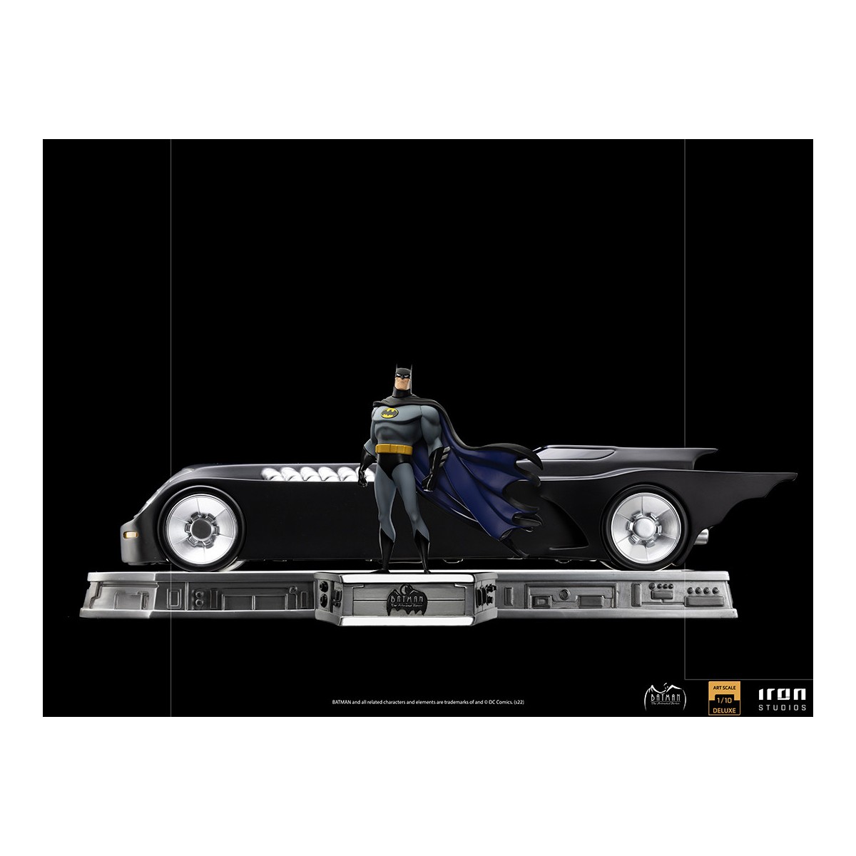 Iron Studios - Batman y Batmóvil Deluxe - Batman The Animated Serie 1/10 DX Art Scale