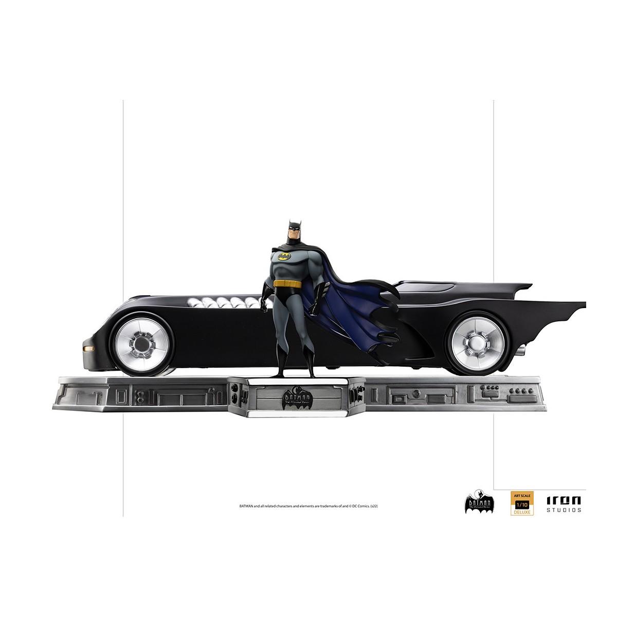 Iron Studios - Batman y Batmóvil Deluxe - Batman The Animated Serie 1/10 DX Art Scale