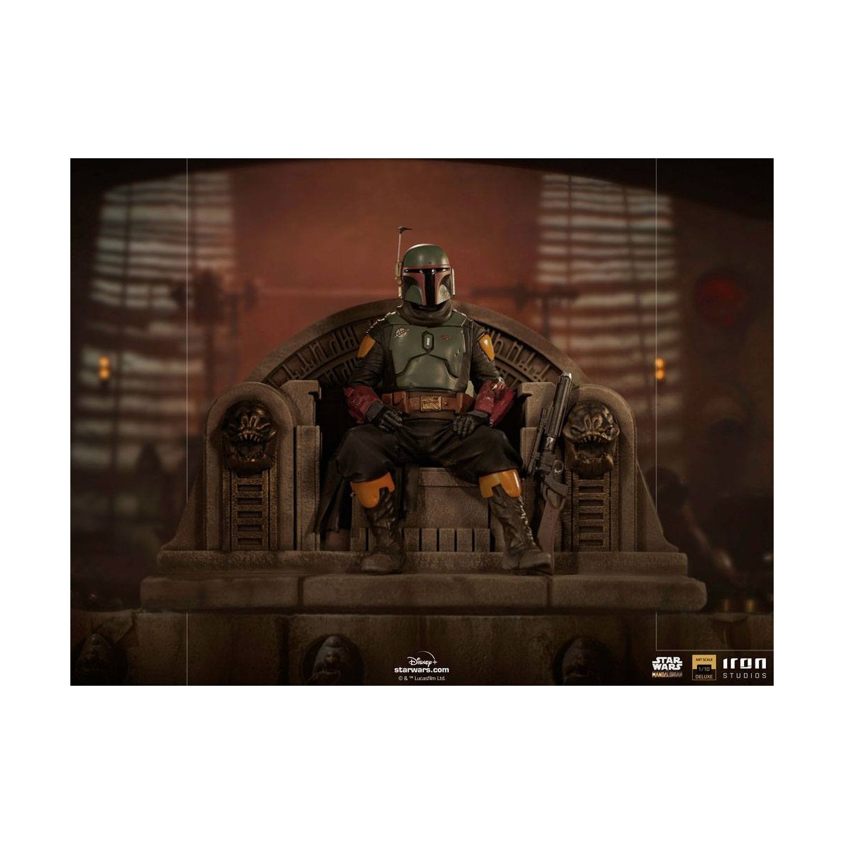 IRON STUDIOS - The Mandalorian - Deluxe Art Scale Boba Fett on Throne 1/10 - The Mandalorian