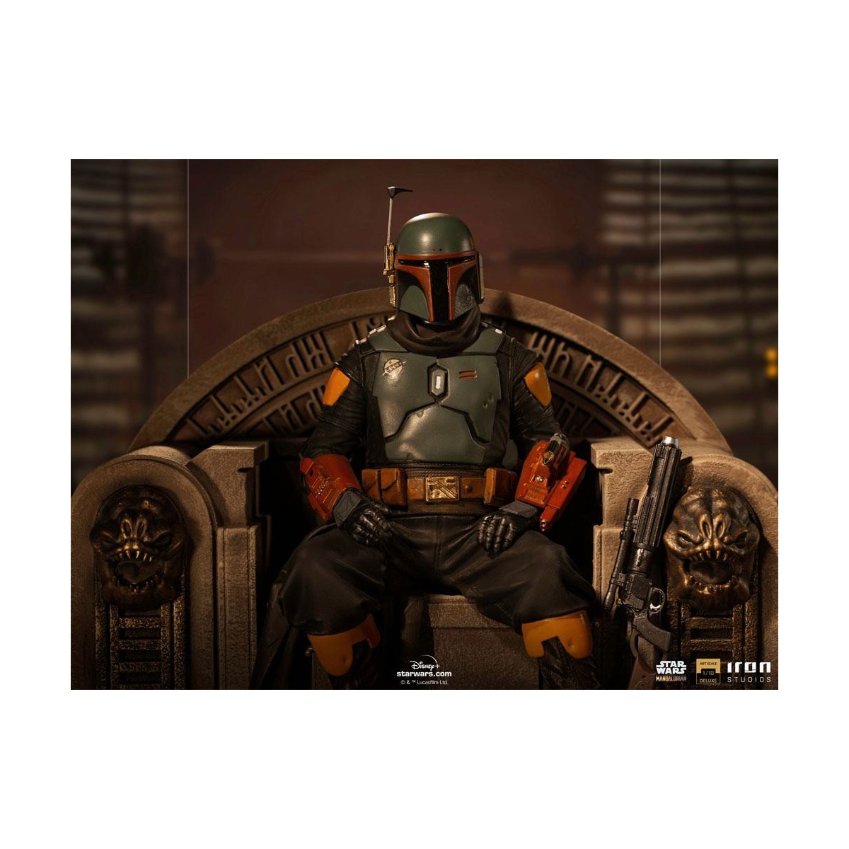 IRON STUDIOS - The Mandalorian - Deluxe Art Scale Boba Fett on Throne 1/10 - The Mandalorian
