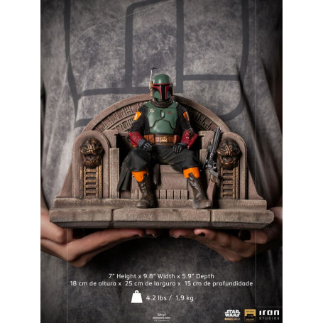 IRON STUDIOS - The Mandalorian - Deluxe Art Scale Boba Fett on Throne 1/10 - The Mandalorian