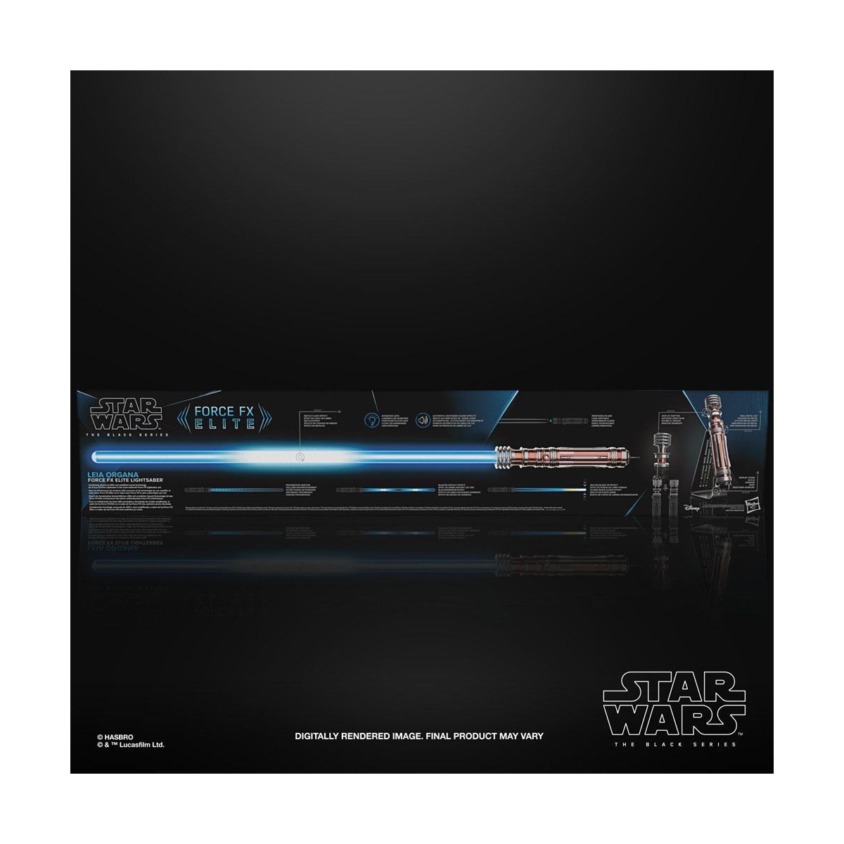 Hasbro - Sable láser Leia Organa Force Fx - Réplica de la serie negra Elite