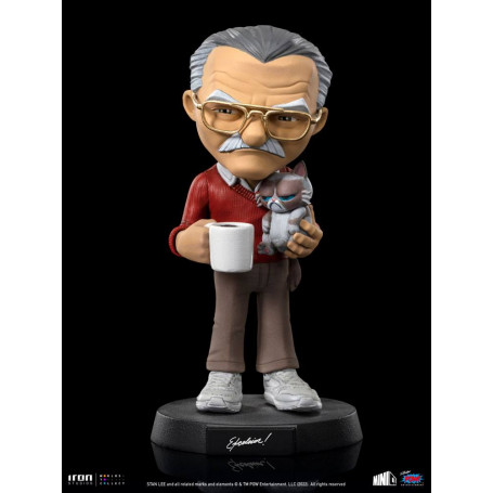 Iron Studios - Figura de acción de Stan Lee con el gato Gruñón - Mini Co.