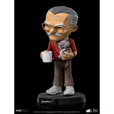 Iron Studios - Figura de acción de Stan Lee con el gato Gruñón - Mini Co.