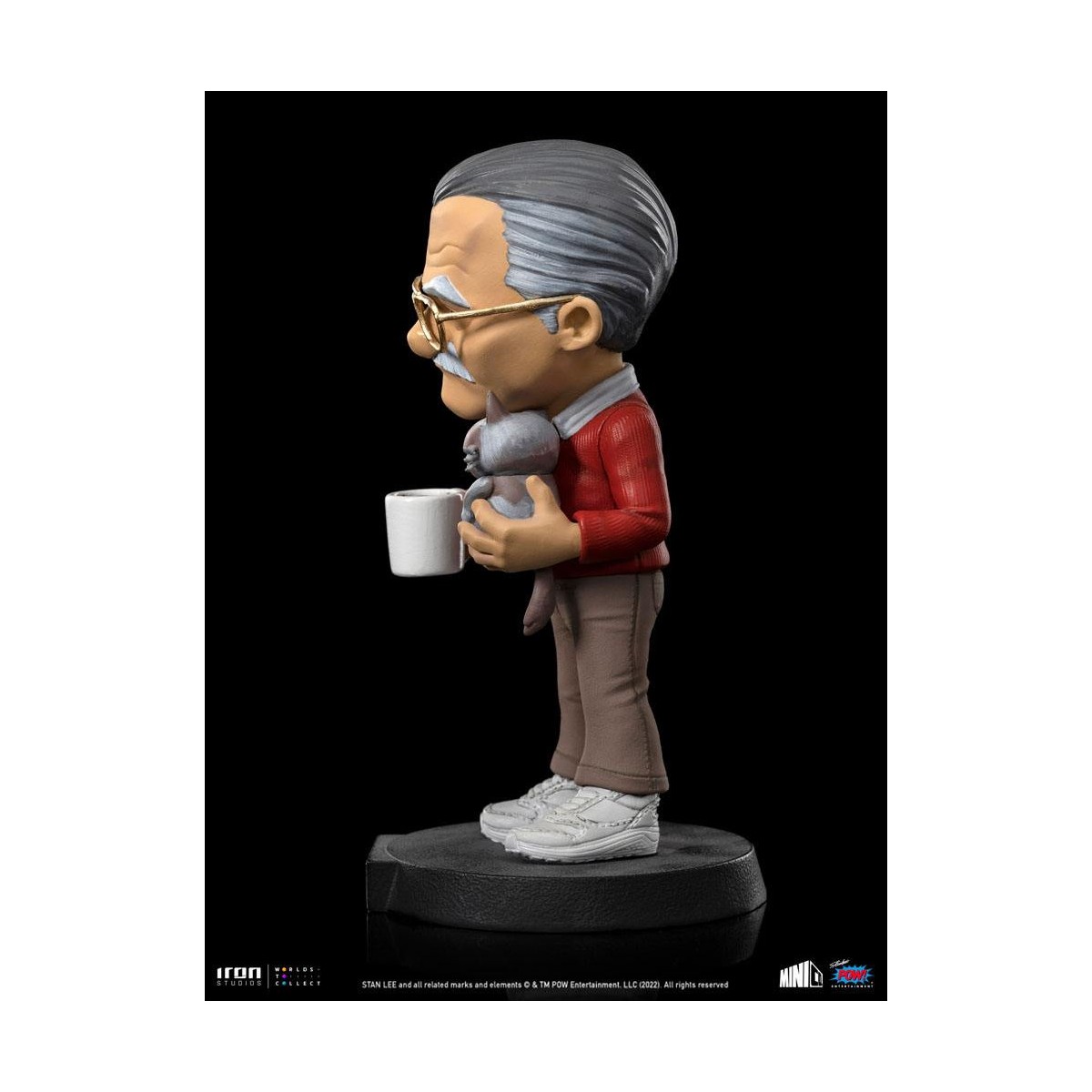 Iron Studios - Figura de acción de Stan Lee con el gato Gruñón - Mini Co.