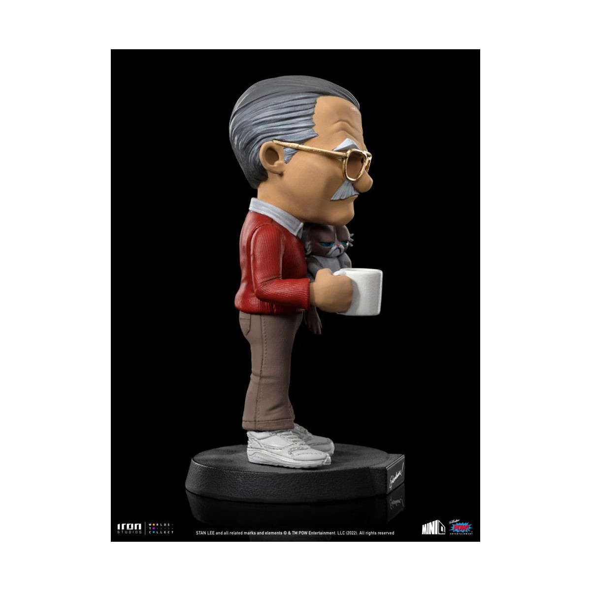 Iron Studios - Figura de acción de Stan Lee con el gato Gruñón - Mini Co.