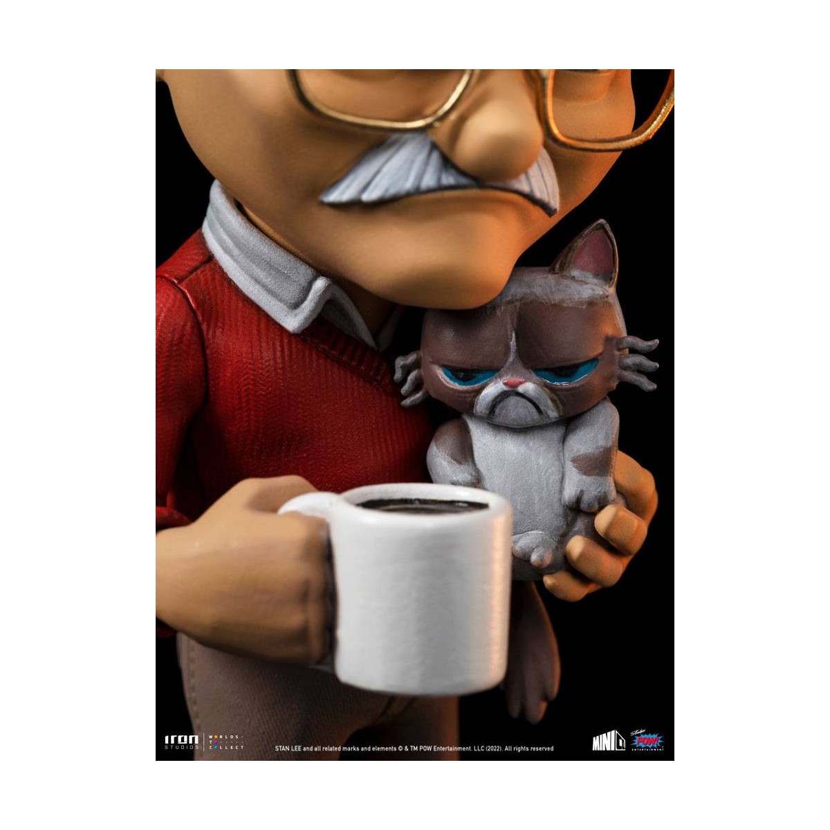 Iron Studios - Figura de acción de Stan Lee con el gato Gruñón - Mini Co.