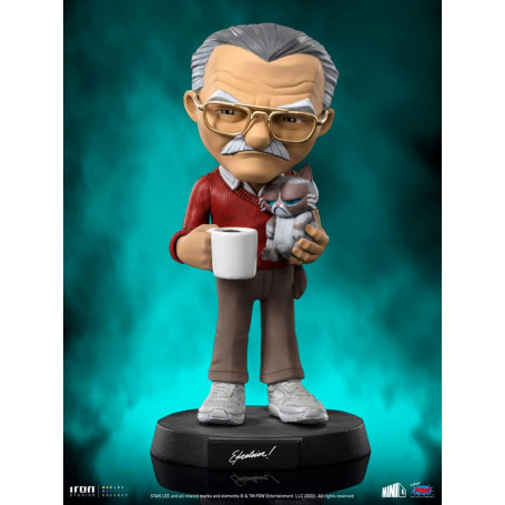 Iron Studios - Figura de acción de Stan Lee con el gato Gruñón - Mini Co.