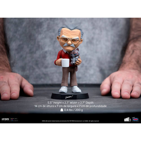Iron Studios - Figura de acción de Stan Lee con el gato Gruñón - Mini Co.