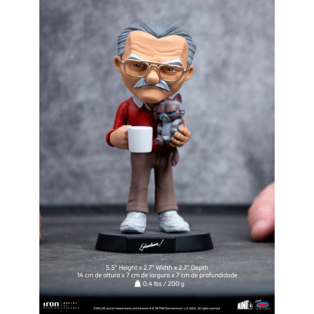 Iron Studios - Figura de acción de Stan Lee con el gato Gruñón - Mini Co.