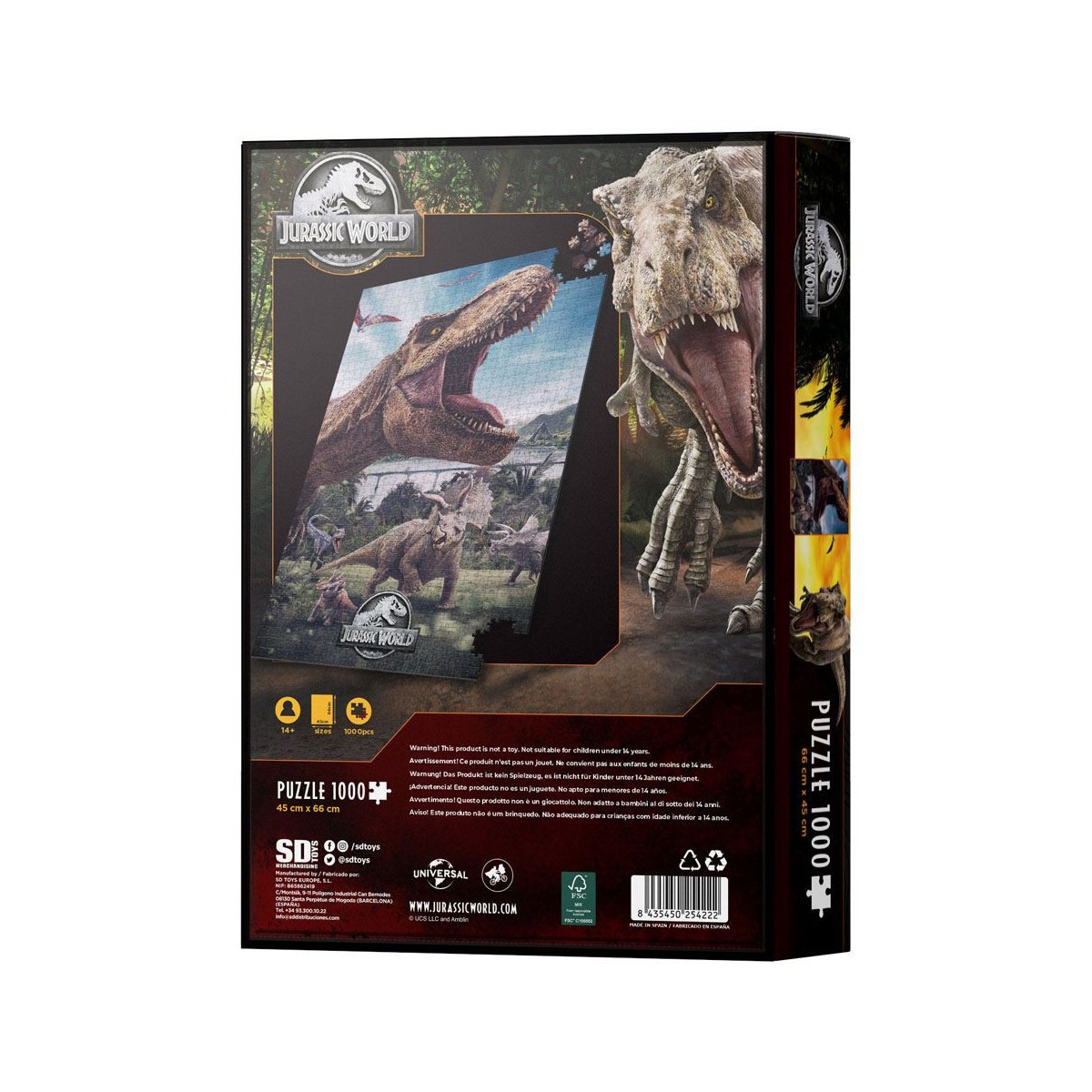 SD Toys - Puzzle del Mundo Jurásico - T-Rex 1000 piezas