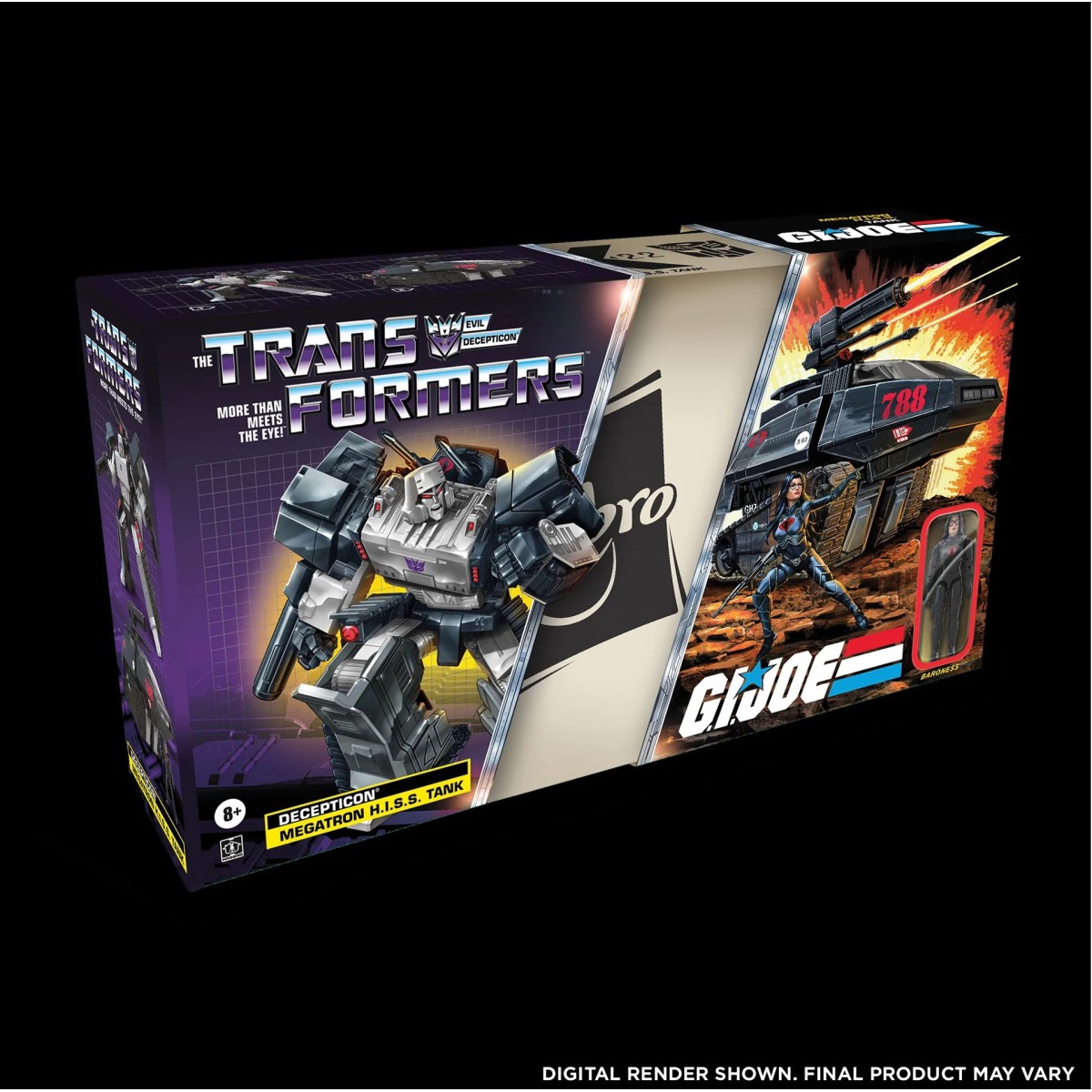 Colaboración de Transformers de Hasbro: G.I. Joe Mash-Up, Tanque H.I.S.S. de Megatron y Baronesa