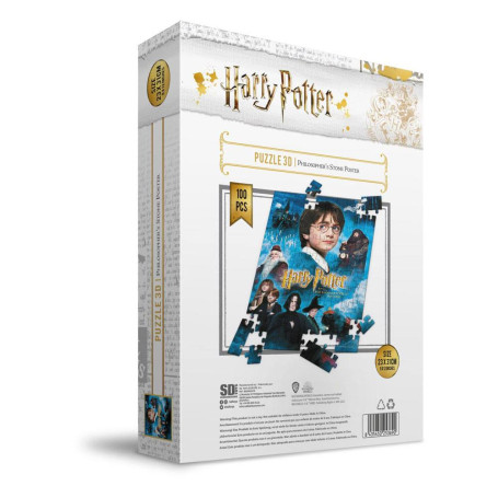 SD Toys - Puzzle HARRY POTTER efecto 3D - Póster de la Piedra Filosofal - 100 piezas