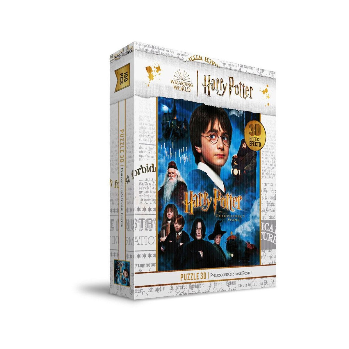 SD Toys - Puzzle HARRY POTTER efecto 3D - Póster de la Piedra Filosofal - 100 piezas