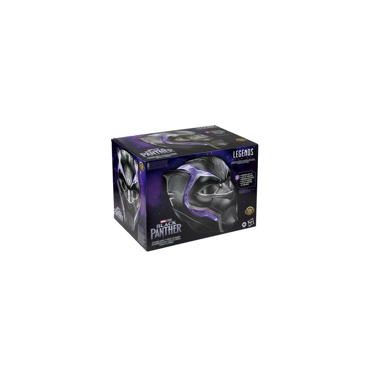 Hasbro - Réplica de Casco de Pantera Negra 1/1 - Casco Electrónico Marvel Legends