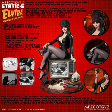 Mezco - Static 6 - Elvira señora de las tinieblas estatua 1/6