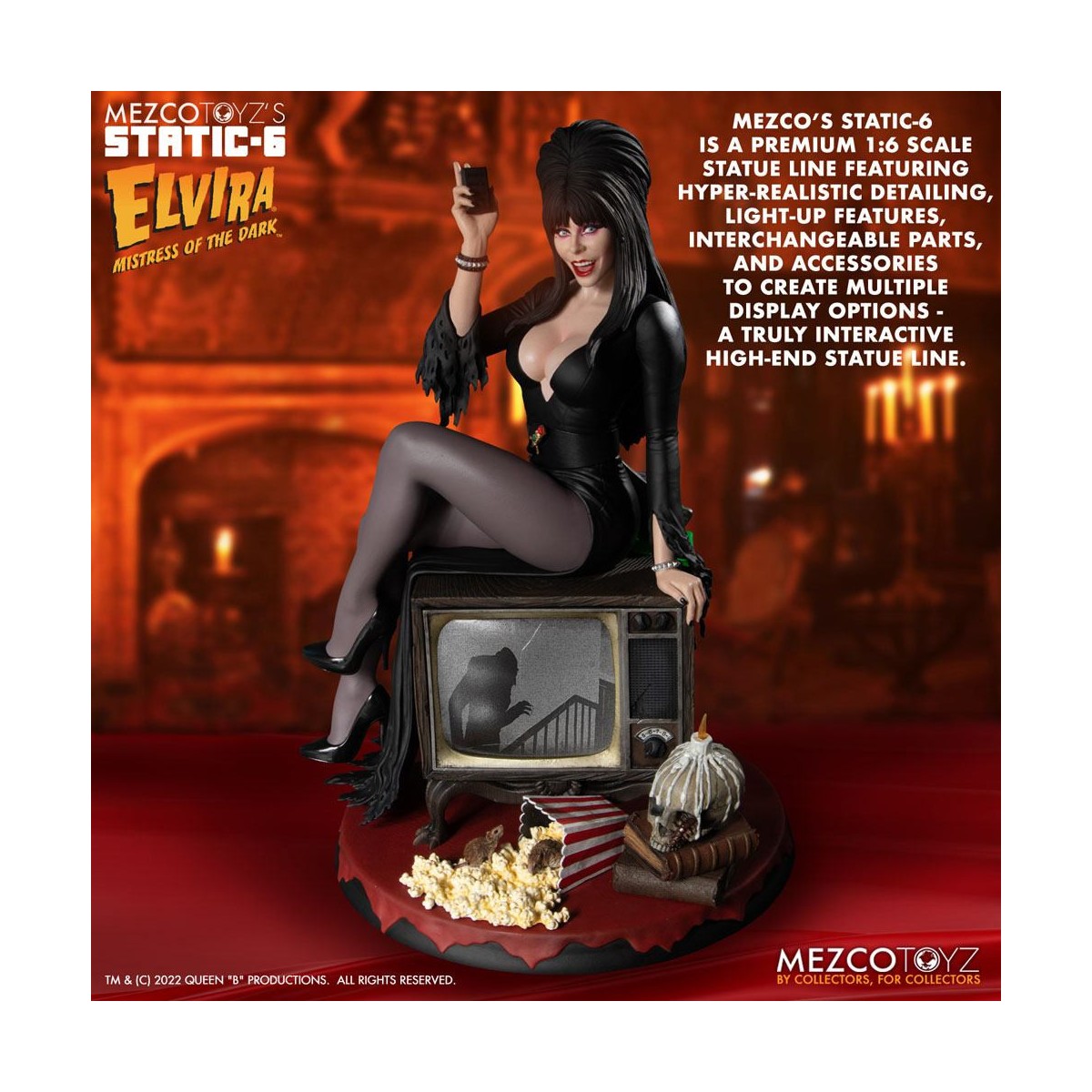Mezco - Static 6 - Elvira señora de las tinieblas estatua 1/6