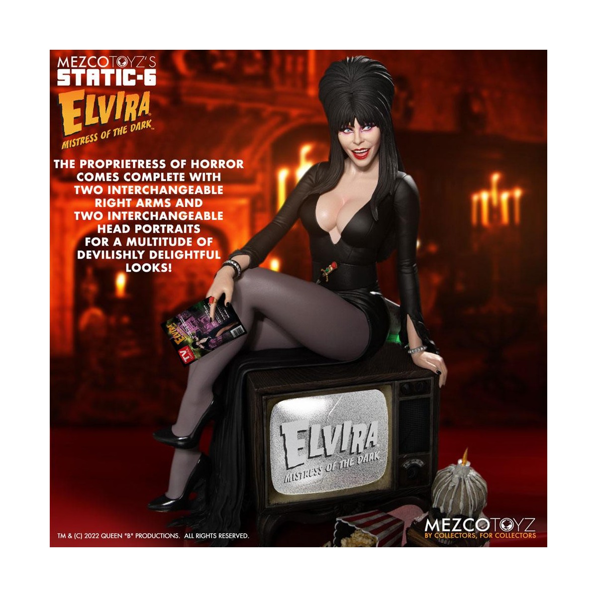 Mezco - Static 6 - Elvira señora de las tinieblas estatua 1/6