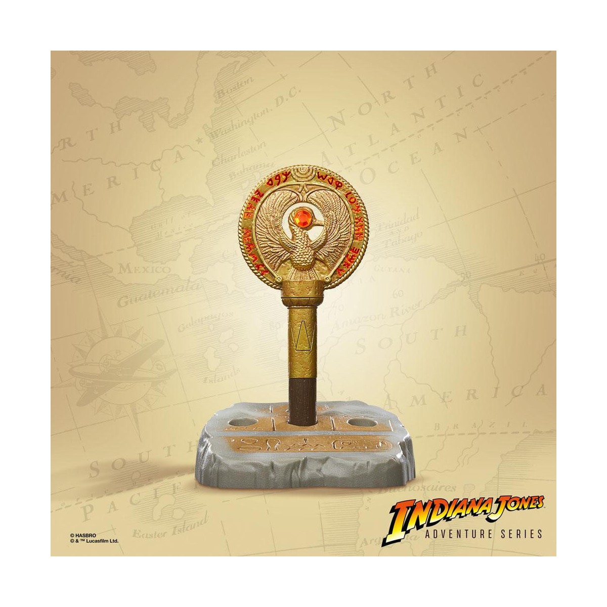 Hasbro - Medallón del Cetro de Ra - Serie Aventuras de Indiana Jones: Los Cazadores del Arca Perdida Réplica 1/1