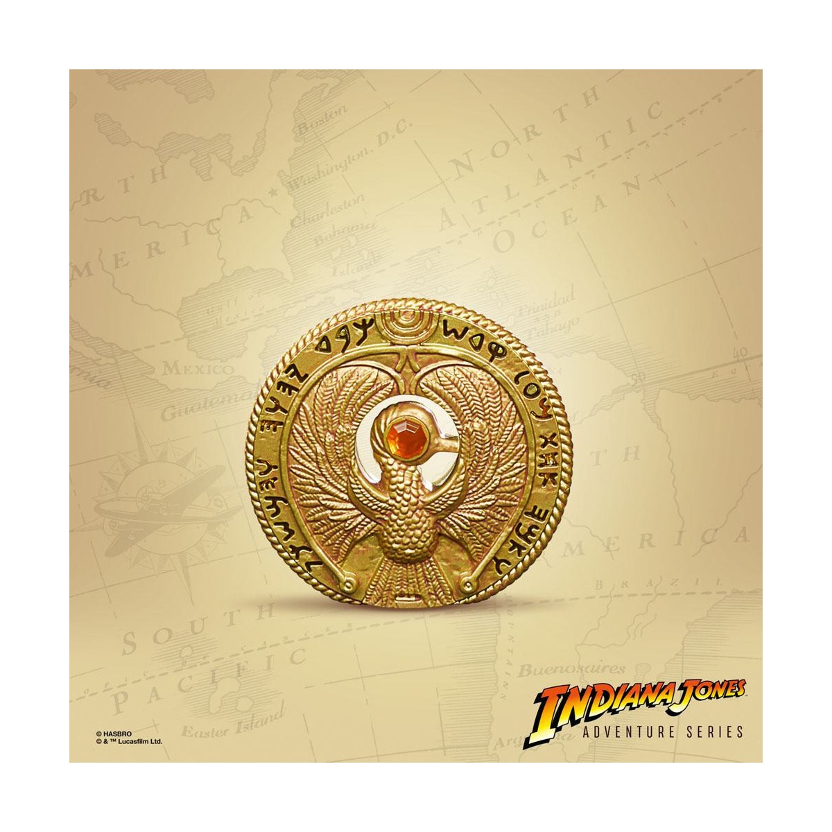 Hasbro - Medallón del Cetro de Ra - Serie Aventuras de Indiana Jones: Los Cazadores del Arca Perdida Réplica 1/1