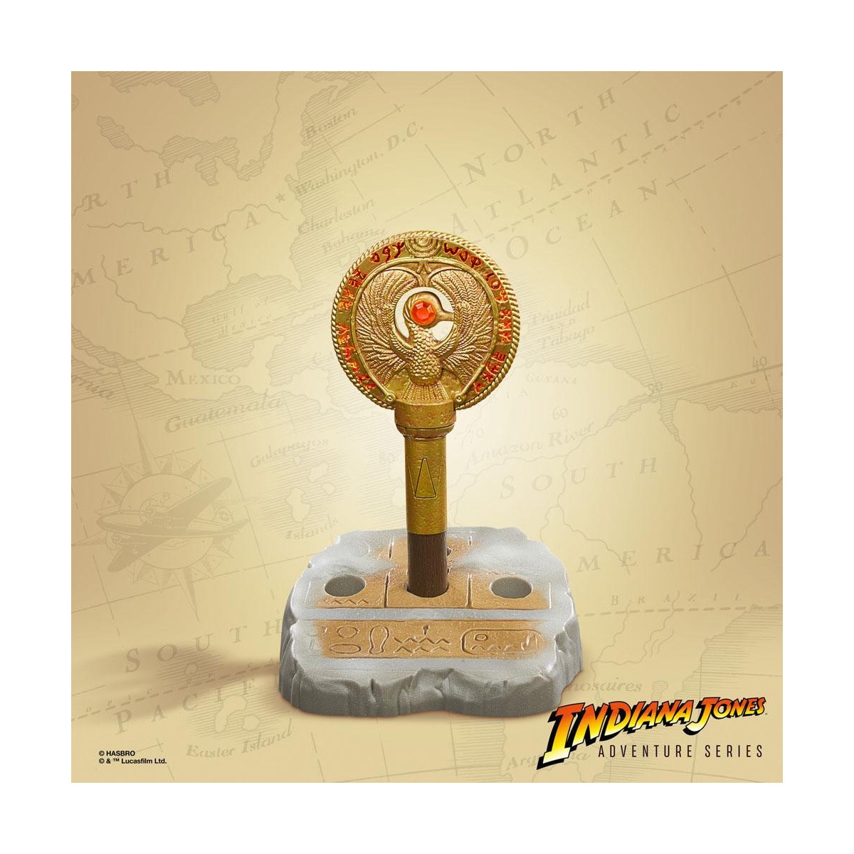 Hasbro - Medallón del Cetro de Ra - Serie Aventuras de Indiana Jones: Los Cazadores del Arca Perdida Réplica 1/1