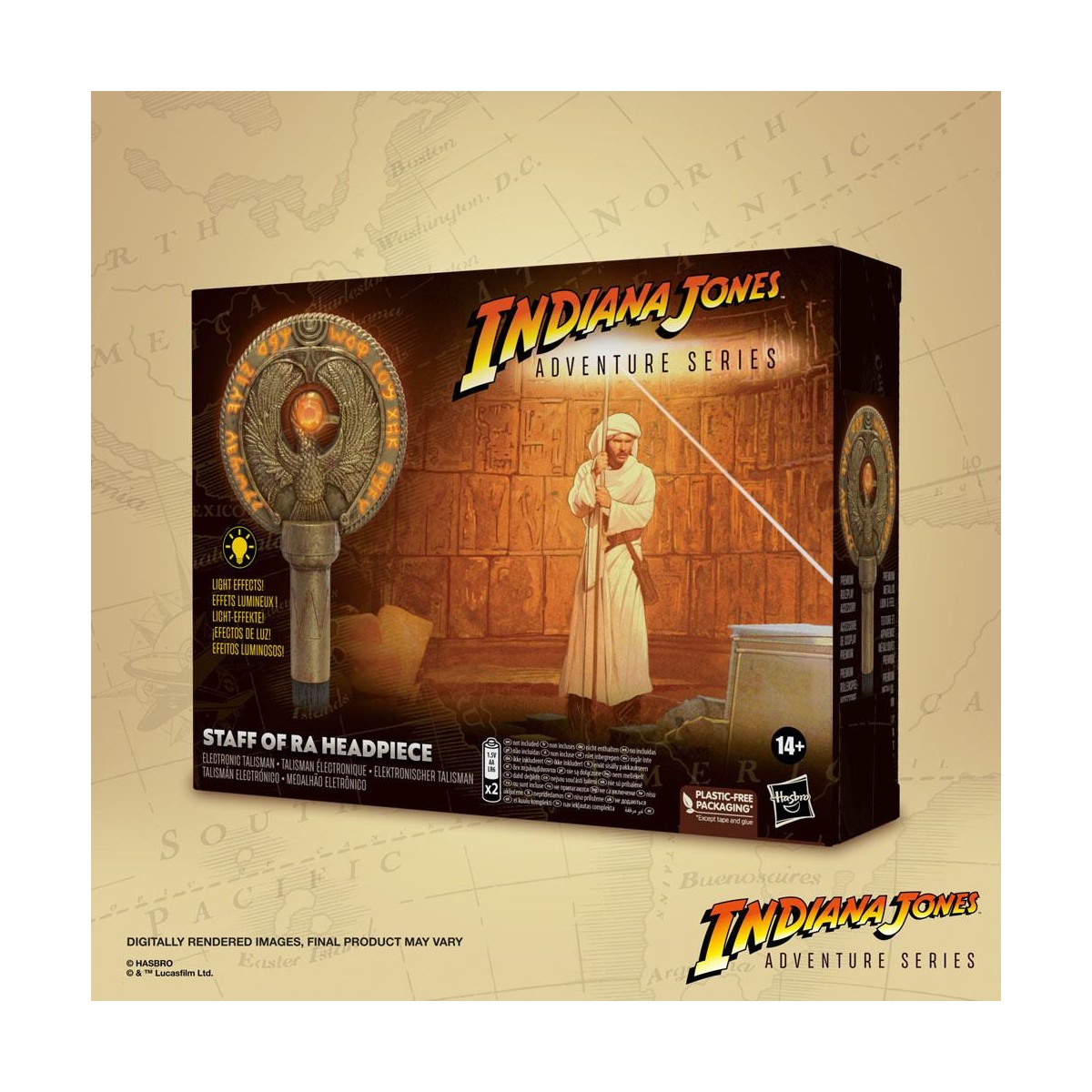 Hasbro - Medallón del Cetro de Ra - Serie Aventuras de Indiana Jones: Los Cazadores del Arca Perdida Réplica 1/1