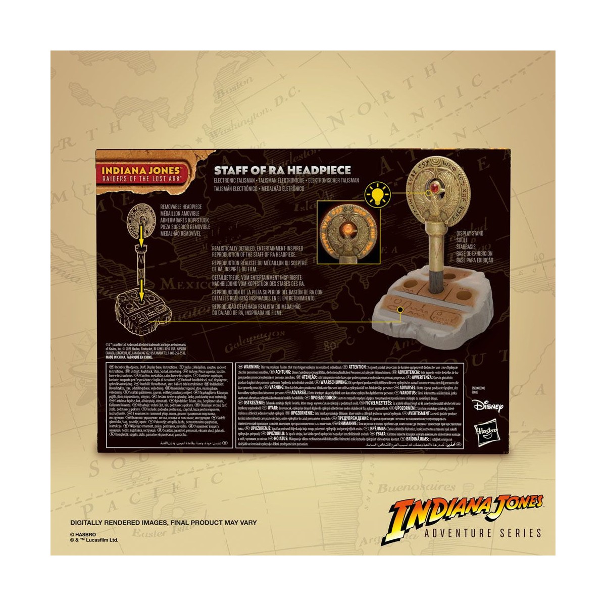 Hasbro - Medallón del Cetro de Ra - Serie Aventuras de Indiana Jones: Los Cazadores del Arca Perdida Réplica 1/1