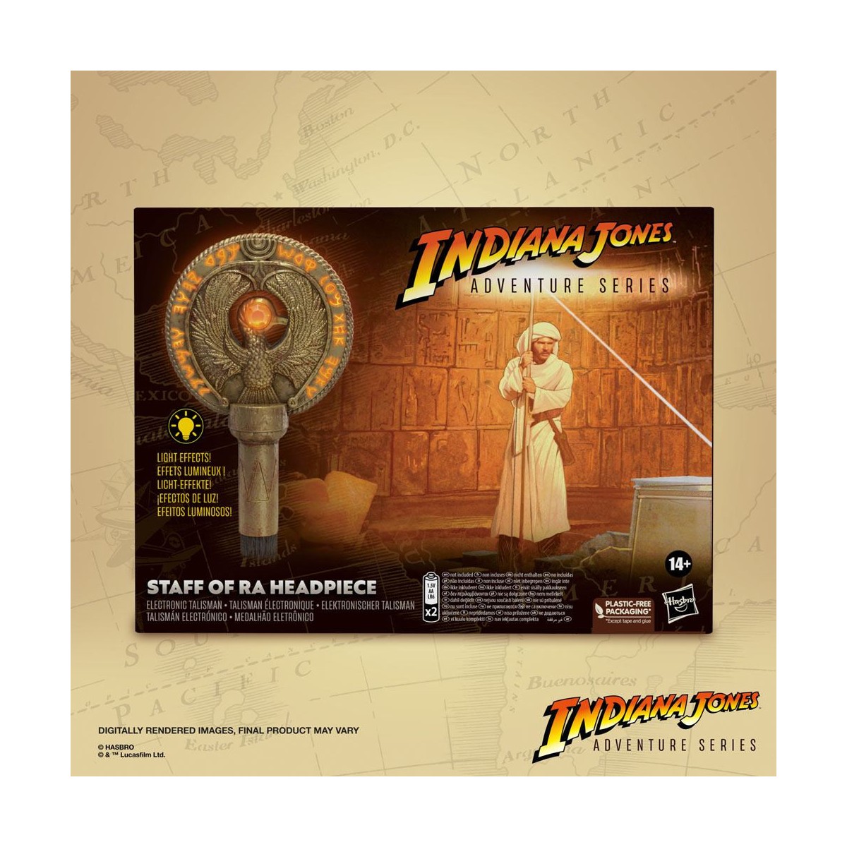 Hasbro - Medallón del Cetro de Ra - Serie Aventuras de Indiana Jones: Los Cazadores del Arca Perdida Réplica 1/1
