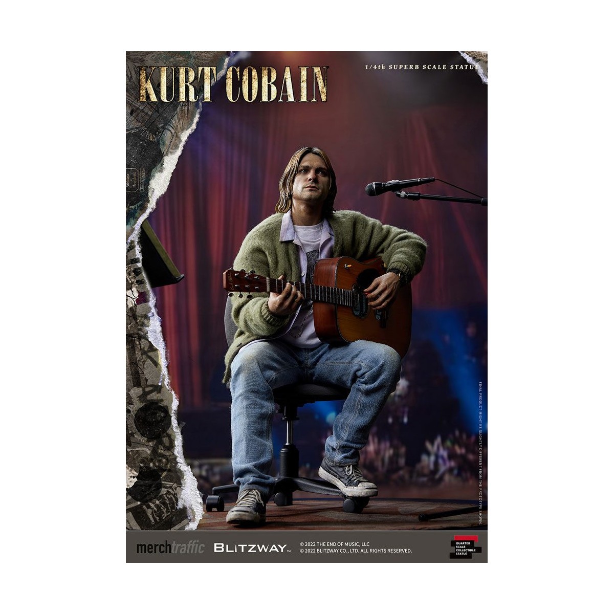 Prime 1 Studio/Blitzway - Estatuilla de Kurt Cobain a escala 1/4 Unplugged
