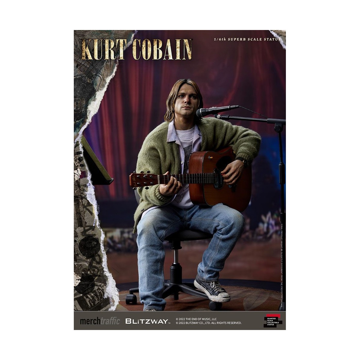 Prime 1 Studio/Blitzway - Estatuilla de Kurt Cobain a escala 1/4 Unplugged