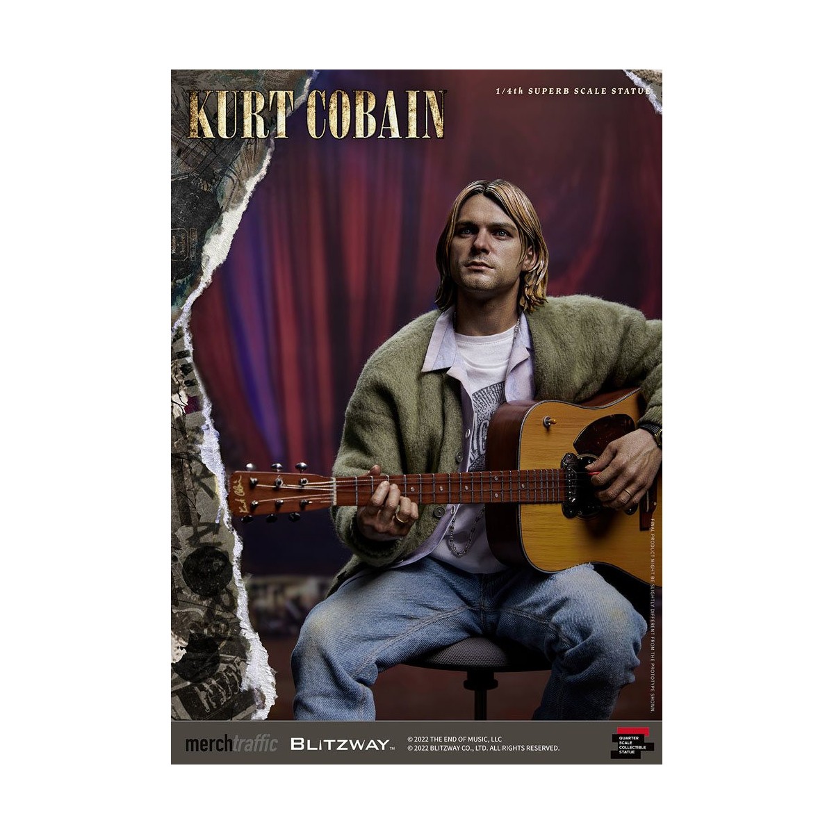 Prime 1 Studio/Blitzway - Estatuilla de Kurt Cobain a escala 1/4 Unplugged
