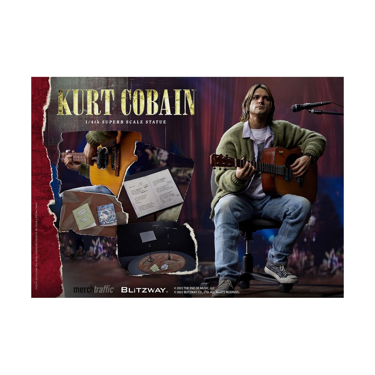Prime 1 Studio/Blitzway - Estatuilla de Kurt Cobain a escala 1/4 Unplugged