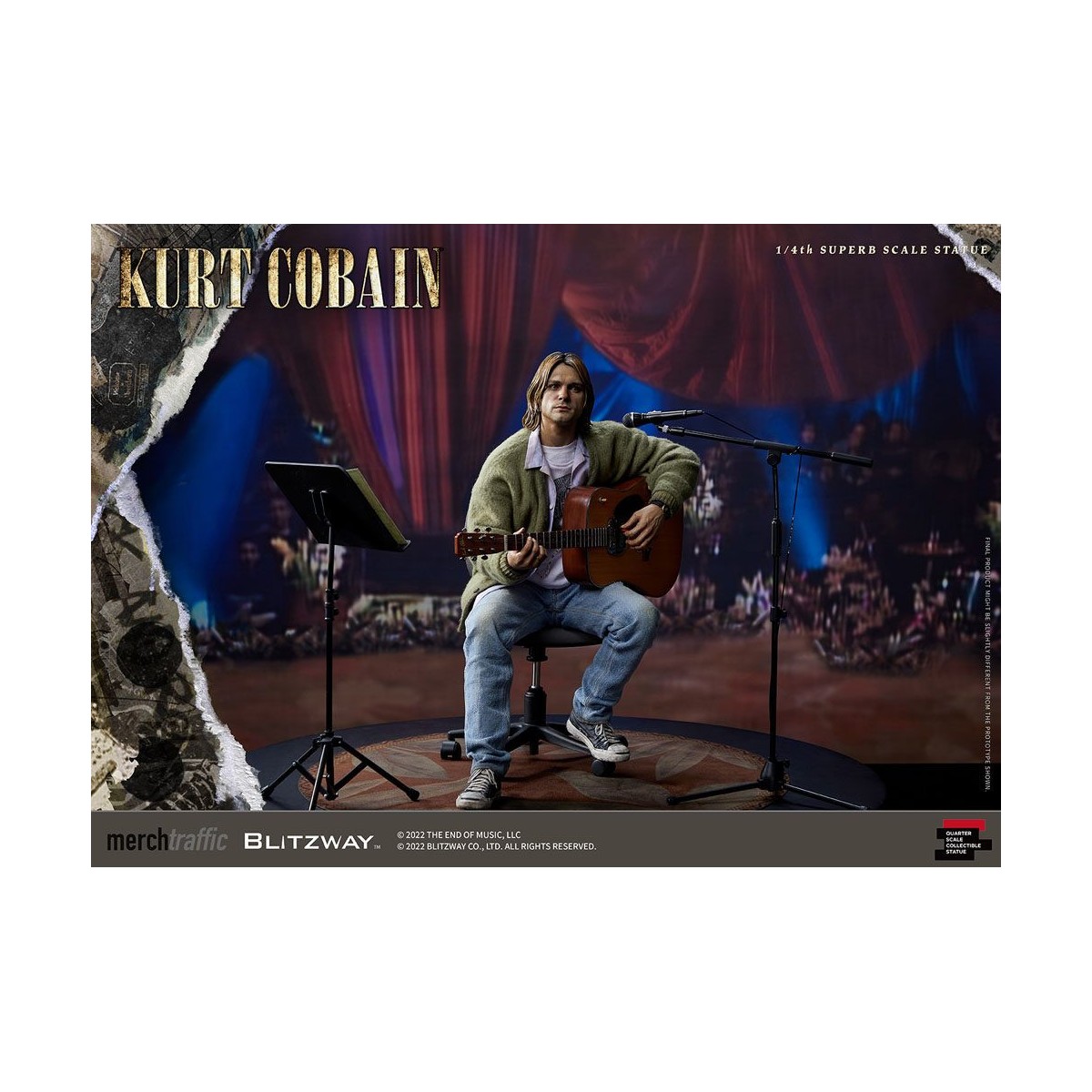 Prime 1 Studio/Blitzway - Estatuilla de Kurt Cobain a escala 1/4 Unplugged