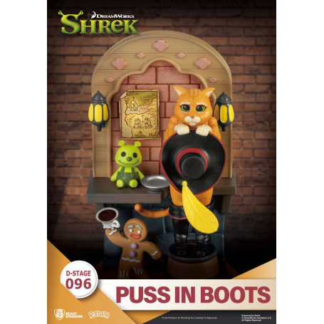Reino de las Bestias Diorama de Shrek - Gato con Botas PVC D-Stage