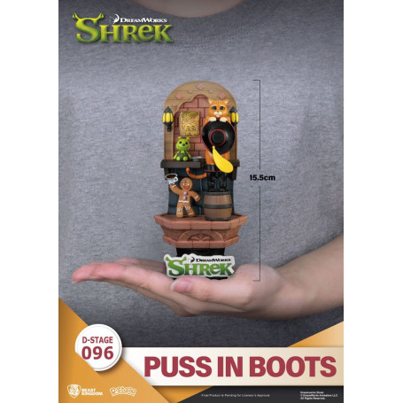 Reino de las Bestias Diorama de Shrek - Gato con Botas PVC D-Stage