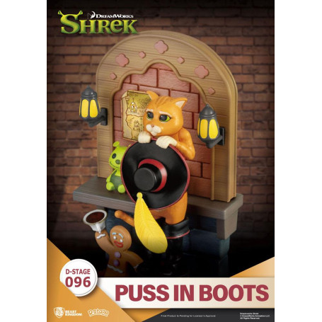 Reino de las Bestias Diorama de Shrek - Gato con Botas PVC D-Stage