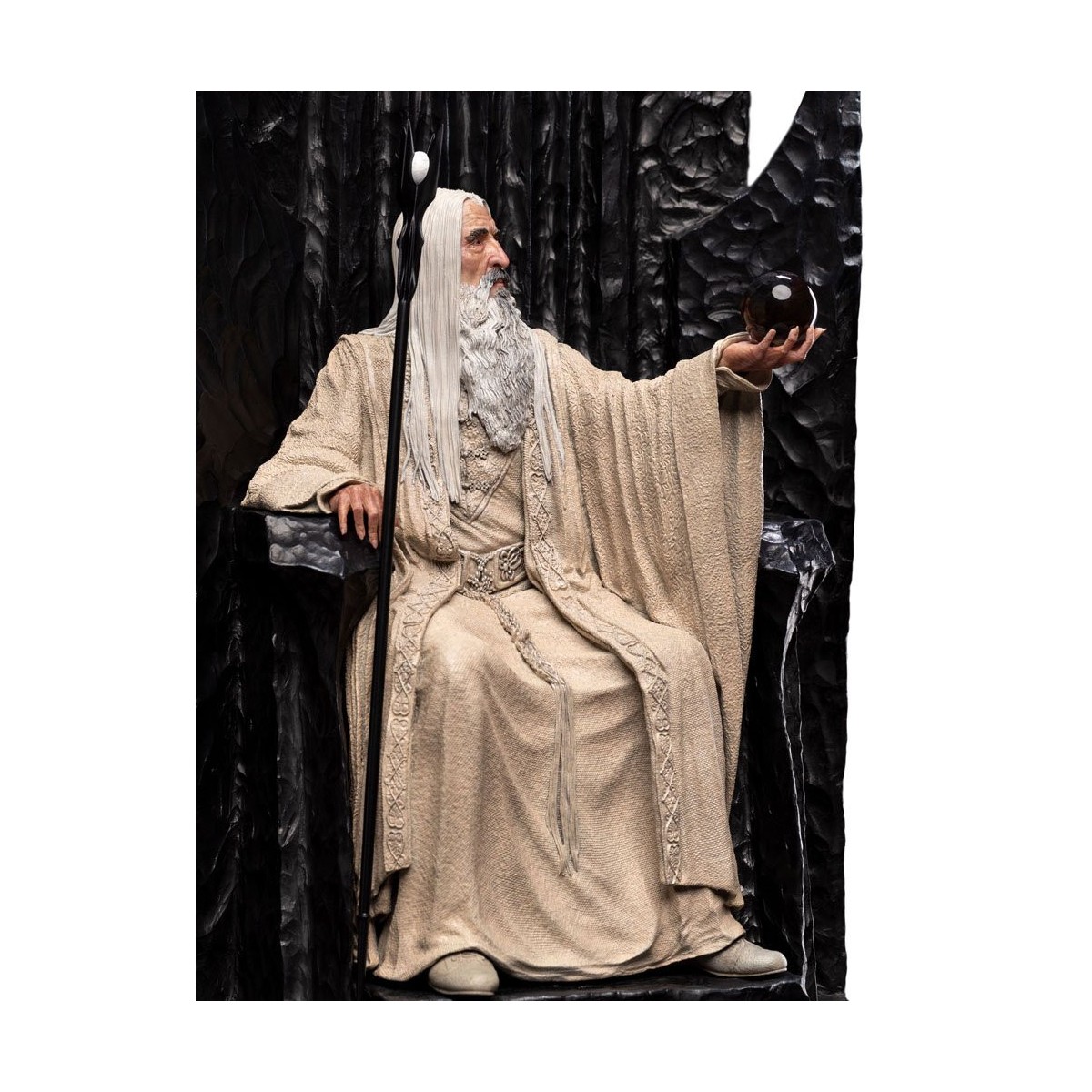 Weta - El Señor de los Anillos - Estatua de Saruman el Blanco en el Trono 1/6