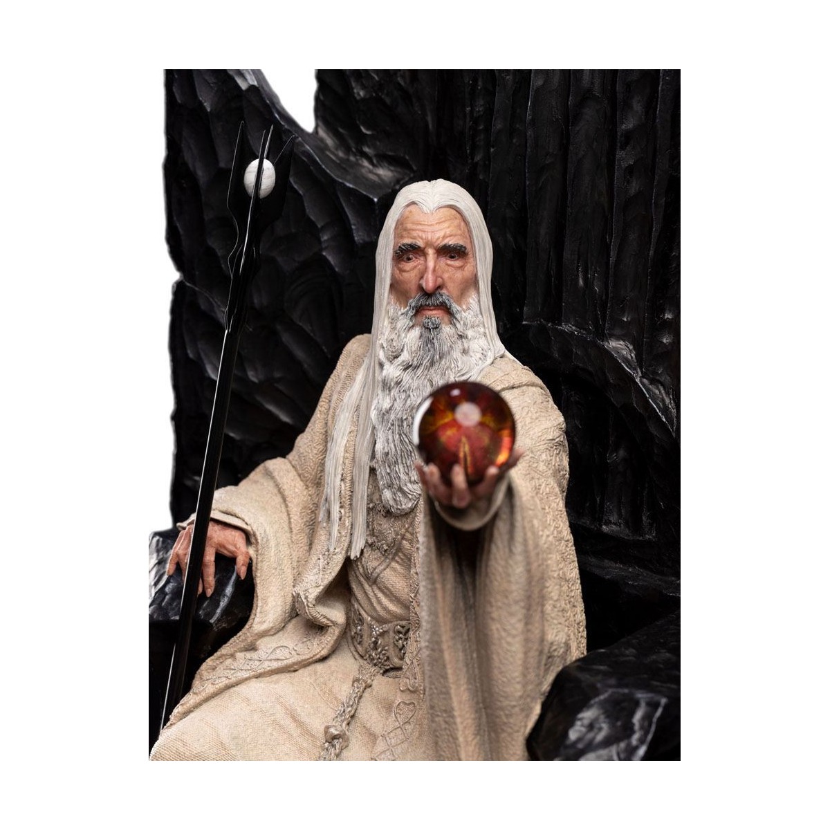 Weta - El Señor de los Anillos - Estatua de Saruman el Blanco en el Trono 1/6