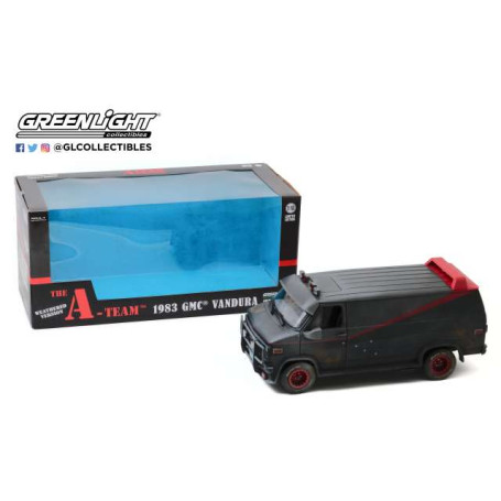 GreenLight - El Equipo A - L'Agence Tous Risques - 1983 GMC Vendura Van Versión envejecida con agujeros de bala - 1/18
