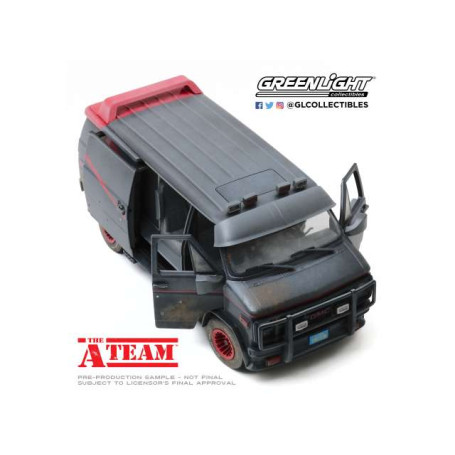 GreenLight - El Equipo A - L'Agence Tous Risques - 1983 GMC Vendura Van Versión envejecida con agujeros de bala - 1/18