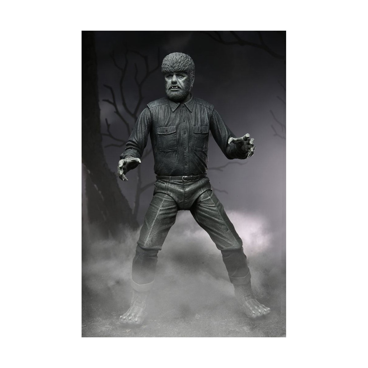 NECA - Ultimate The Wolf Man Versión en Blanco y Negro - Universal Monsters