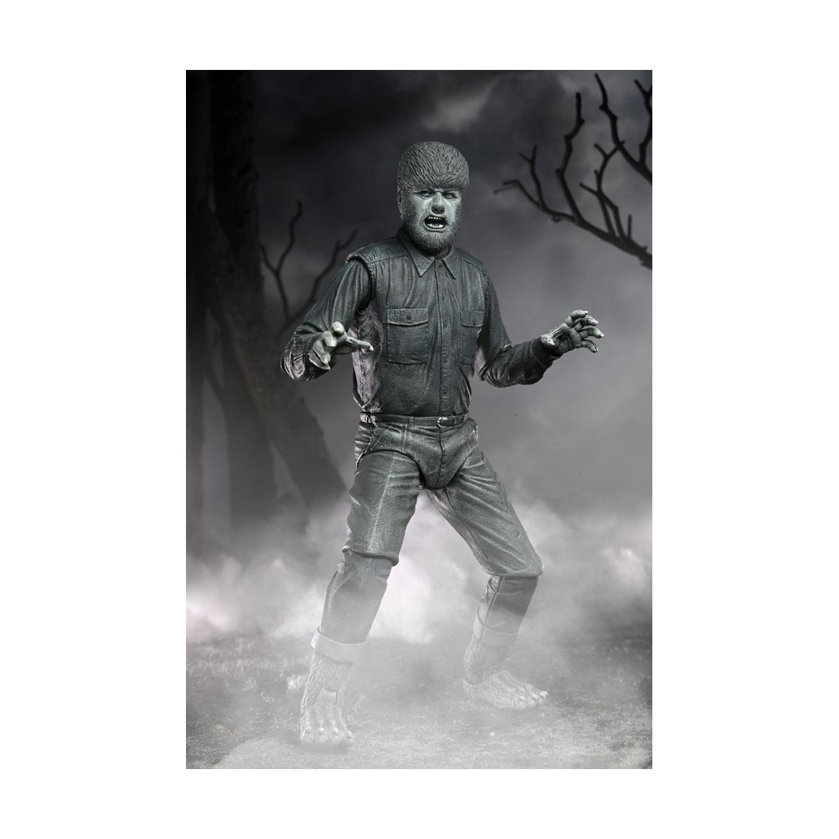 NECA - Ultimate The Wolf Man Versión en Blanco y Negro - Universal Monsters